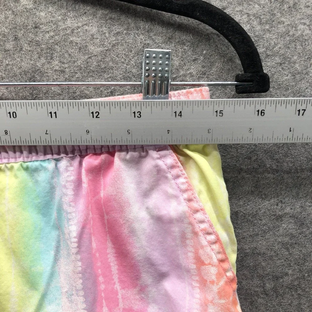 The Childrens Place Tie Dye Stripe Shorts Girls 14 Plus‎ Rainbow Cotton Pull On